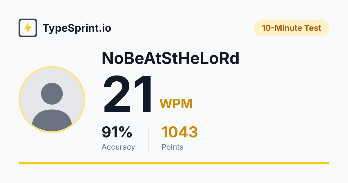 Tiping Exercises Test Results - TypeSprint