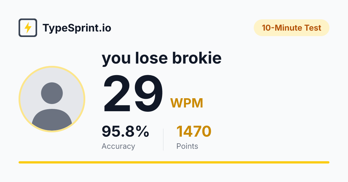 Tiping Exercises Test Results - TypeSprint